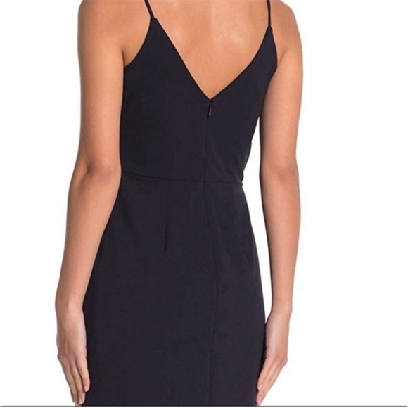 Betsey Johnson Black Tulip Hem Dress Faux Wrap Cocktail - Picture 4 of 14